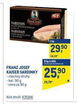 Makro Franz josef kaiser sardinky nabídka