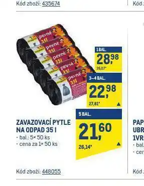 Makro Zavazovací pytle na odpad nabídka
