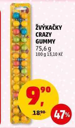 Penny Market Žvýkačky crazy gummy, 75,6 g nabídka