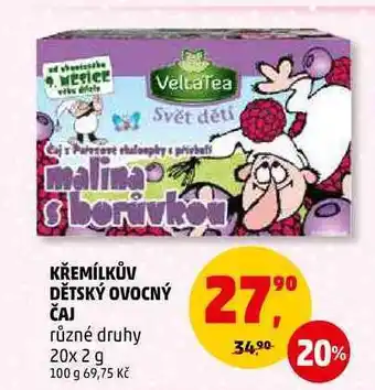 Penny Market Křemílkův dětský ovocný čaj, 20x 2 g nabídka