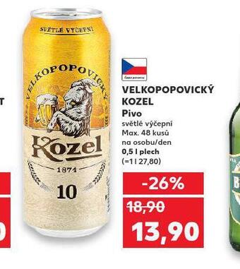Kaufland Pivo velkopopovický kozel 10 nabídka