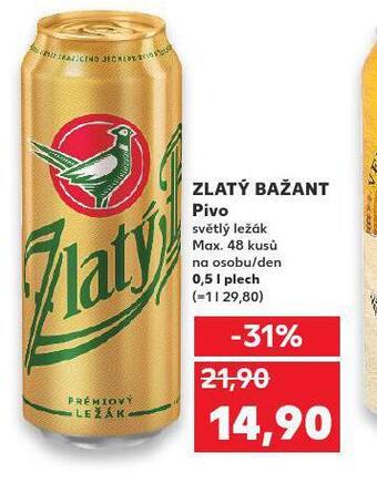 Kaufland Pivo zlatý bažant nabídka