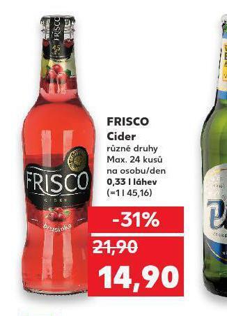 Kaufland Frisco cider nabídka