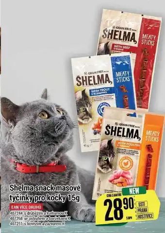 Tamda Foods Shelma snack masové tyčinky pro kočky 15g nabídka