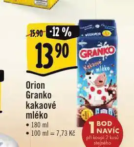 Albert Orion granko kakaové mléko nabídka