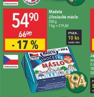 Globus Madeta jihočeské máslo nabídka