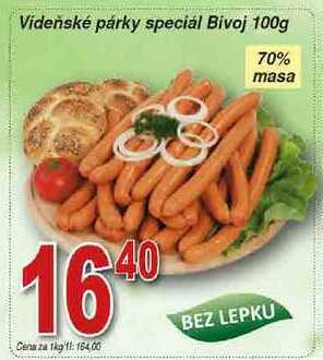 Hruška Bivoj vídeňské párky speciál 100g nabídka
