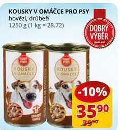 Kousky v omáčce pro psy hovězí, drůbeží 1250 g