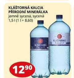 Flop Kláštorná kalcia přírodní minerálka jemně sycená, sycená 1,5l nabídka