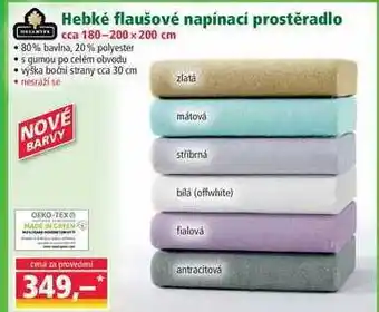 Norma Hebké flaušové napínací prostěradlo cca 180-200 x 200 cm nabídka