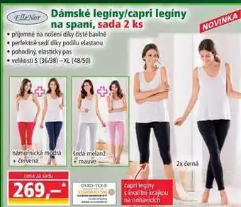 Norma Dámské legíny/capri leginy na spaní, sada 2 ks nabídka