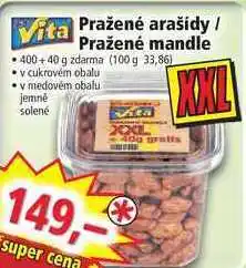 Pražené arašidy / pražené mandle xxl • 400+40 g