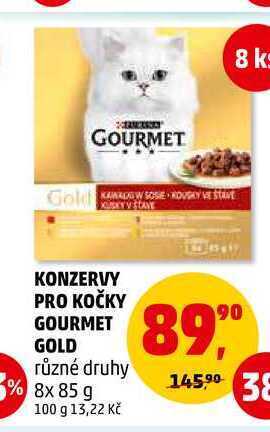 Penny Market Konzervy pro kočky gourmet gold, 8x 85 g nabídka