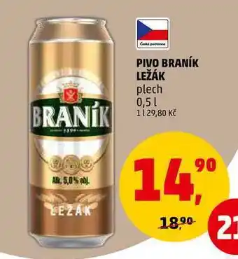 Penny Market Pivo braník ležák plech, 0,5 l nabídka
