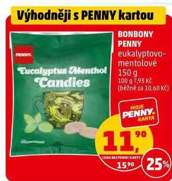 Penny Market Bonbony penny eukalyptovomentolové, 150 g nabídka