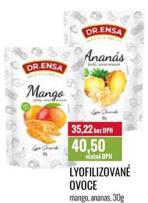 Ratio Lyofilizované ovoce mango, ananas, 30g nabídka
