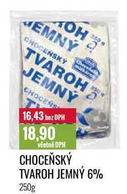 Ratio Choceňský tvaroh jemný 6% 250g nabídka