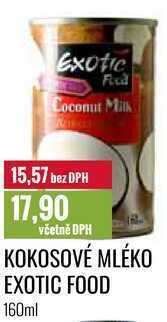Ratio Kokosové mléko exotic food 160ml nabídka