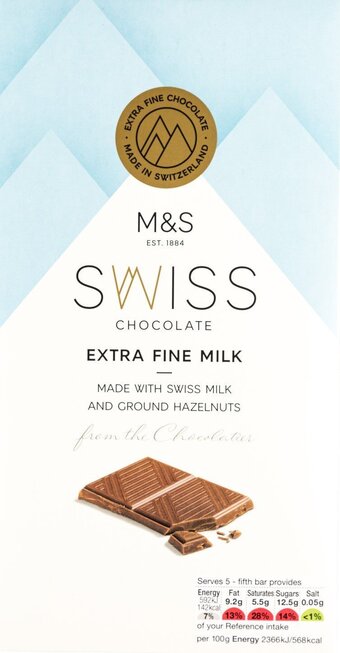 Rohlik.cz Marks & spencer švýcarská mléčná čokoláda s mletými lískovými ořechy nabídka