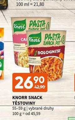 Terno Knorr snack těstoviny nabídka