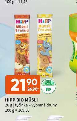 Terno Hipp bio müsli nabídka