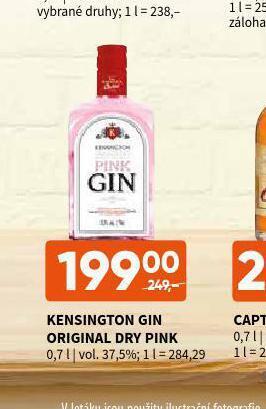 Terno Kensington gin original dry pink nabídka