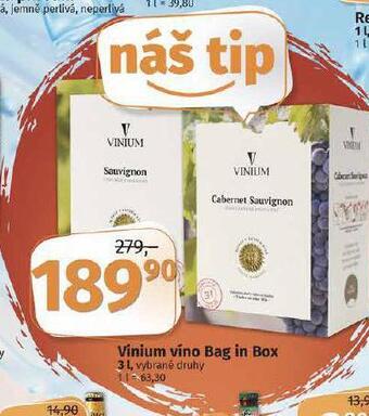 Coop Vinium víno bag in box nabídka