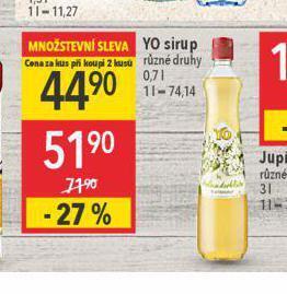 Globus Yo sirup nabídka