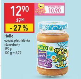 Globus Hello ovocná přesnídávka nabídka