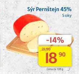 Kubík potraviny Pernštejn sýr s oky 45% 100 g nabídka