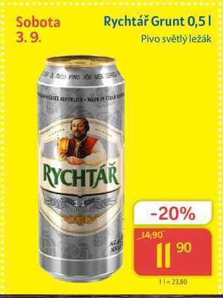 Rychtář grunt pivo světlý ležák plech 0,5l