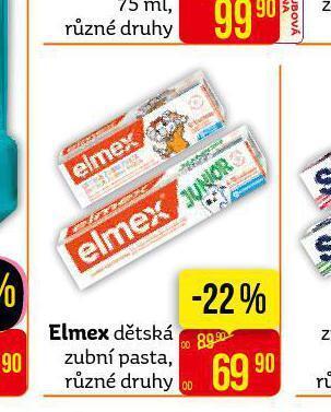 Teta Elmex dětská zubní pasta nabídka