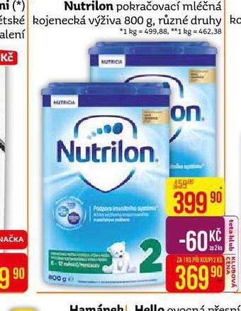 Teta Nutrilon pokračovací mléčná výživa nabídka