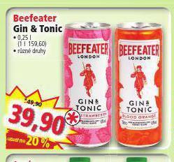 Norma Beefeater gin & tonic nabídka
