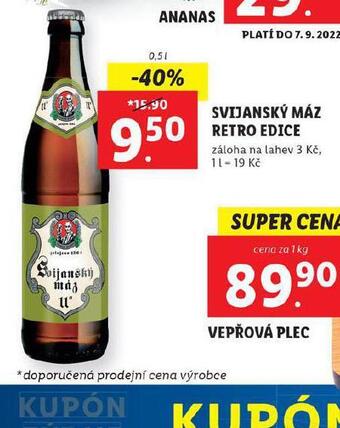 Lidl Pivo svijanský máz retro edice nabídka