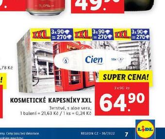 Lidl Cien kosmetické kapesníky nabídka