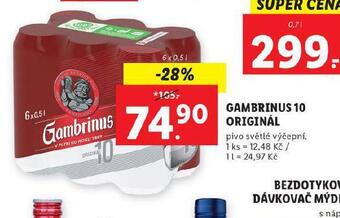Lidl Pivo gambrinus originál nabídka