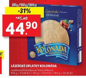 Lidl Lázeňské oplatky kolonáda nabídka