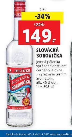 Lidl Slovácká borovička nabídka
