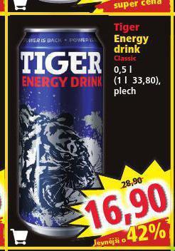 Norma Tiger energy drink nabídka
