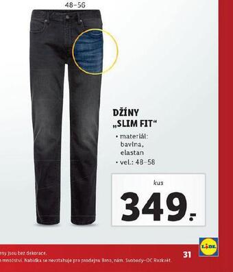 Lidl Džíny slim fit nabídka