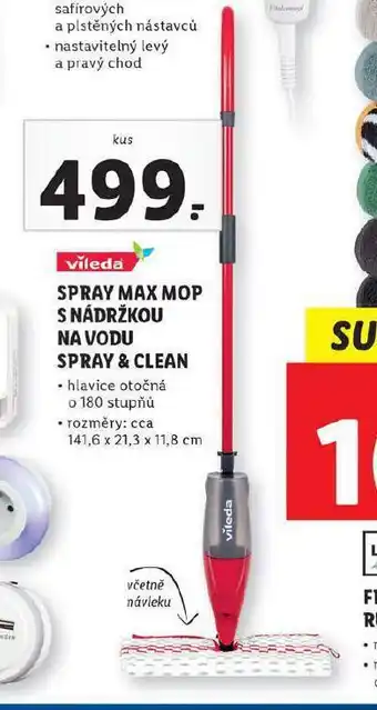 Lidl Spray max mop s nádržkou na vodu spray & clean nabídka
