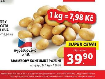 Lidl Brambory konzumní pozdní nabídka
