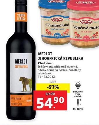 Lidl Merlot jihoafrická republika nabídka