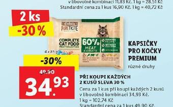 Lidl Kapsičky pro kočky premium nabídka