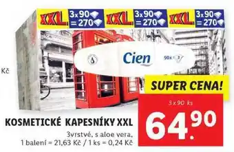 Lidl Kosmetické kapesníky xxl, 3x 90 g nabídka