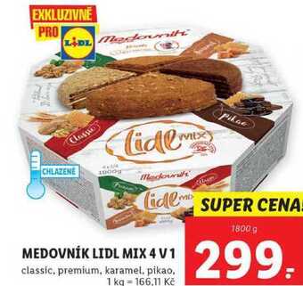 Lidl Medovník lidl mix 4 v 1, 1800 g nabídka