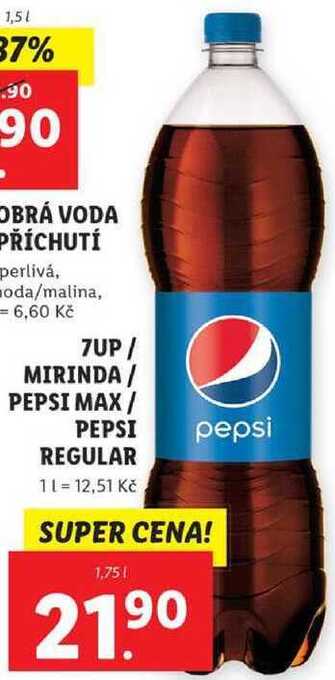 Lidl 7up / mirinda / pepsi max / pepsi regular, 1,75 l nabídka