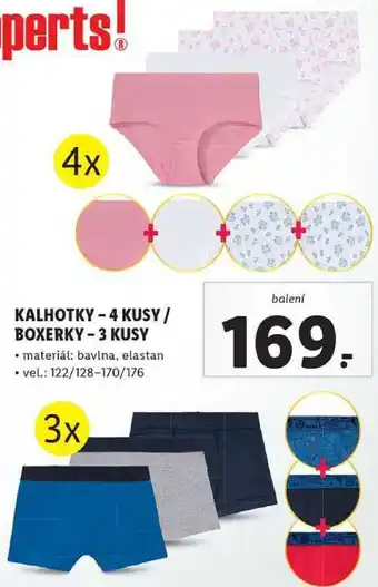 Lidl Kalhotky - 4 kusy / boxerky-3 kusy nabídka