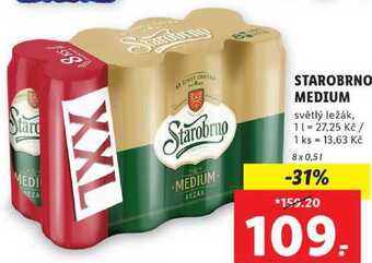Lidl Starobrno medium, 8x 0,5 l nabídka